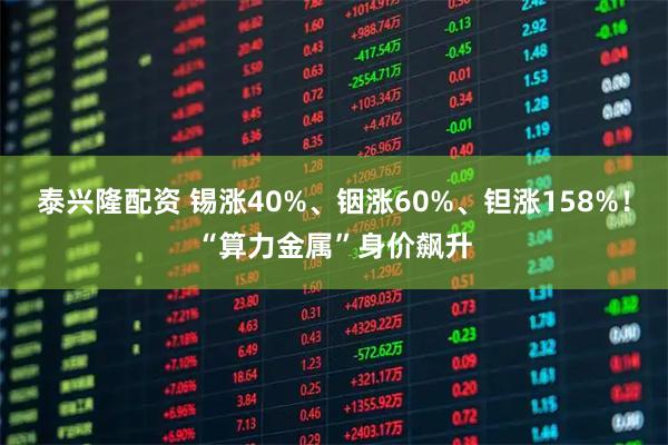 泰兴隆配资 锡涨40%、铟涨60%、钽涨158%！“算力金属”身价飙升